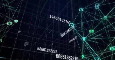 Dünya çapında bağlantı ve veri işleme ağının animasyonu. Küresel bağlantılar, hesaplama ve veri işleme kavramı, dijital olarak oluşturulmuş video.