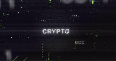 Şifreli metin ve bağlantılar üzerinden veri işleme animasyonu. Teknoloji ve dijital arayüz kavramı, dijital olarak oluşturulmuş video.