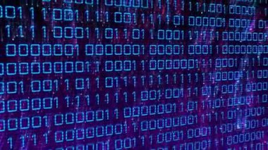 Siyah zemin üzerinde veri işleme üzerinde ışık noktalarının animasyonu. Küresel teknoloji, bilgisayar ve dijital arayüz kavramı, dijital olarak oluşturulmuş video.