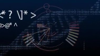 Siyah arkaplanda DNA iplikçikleri üzerinde tarama yaparak veri işleme animasyonu. Küresel tıp, bilim, bilgisayar ve dijital arayüz kavramı, dijital olarak oluşturulmuş video.