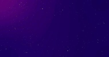 Mor arka planda parlayan yıldızlar ile yıldızlı gece gökyüzü animasyonu. Galaksi, gök, gece manzarası, takımyıldız, alacakaranlık, evren