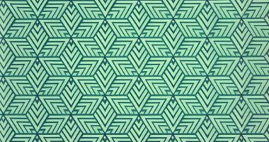 Yeşil ve mavi üçgenli geometrik desen, kusursuz döngülü animasyon. Soyut