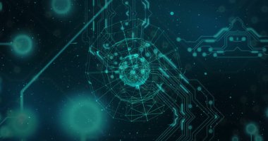 Dünya üzerindeki bağlantı ağının görüntüsü. Küresel teknoloji ve dijital arayüz kavramı, dijital olarak oluşturulmuş görüntü.