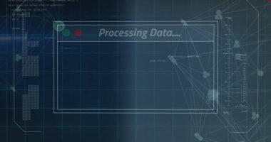 Siyah arkaplan üzerinde veri işleme resmi. küresel iş ve dijital arayüz kavramı dijital olarak oluşturulmuş görüntü.