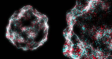 Siyah arkaplan üzerindeki bağlantı ve veri işleme kürelerinin görüntüsü. Dijital olarak oluşturulmuş küresel bağlantılar, hesaplama ve veri işleme kavramı.