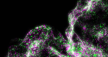 Siyah arkaplan üzerinde bağlantı ve veri işleme ağlarının resmi. Dijital olarak oluşturulmuş küresel bağlantılar, hesaplama ve veri işleme kavramı.