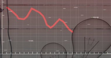 Finansal verilerin arkaplandaki ampullerle görüntüsü. ekonomi, finans ve ev bütçesi konsepti dijital olarak oluşturulmuş imaj.