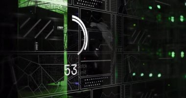 Dünya haritası ve grafikleri üzerinde dijital veri görselleştirmesi, gelecekteki arayüz animasyonu. Teknoloji, analitik, küresel, yenilik, ekran, bilgi