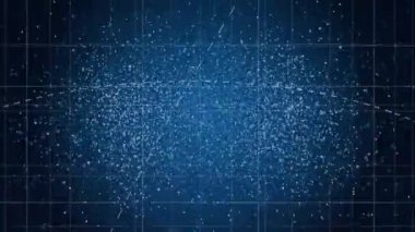Matematiksel denklemler ve grafikler mavi arkaplan üzerinde bilimsel gösterimler ile animasyon. Matematik, bilim, hesaplamalar, veri, geometri, cebir