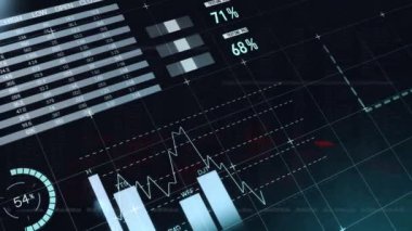 Dünya haritası ve borsa verileri üzerinde finansal veri grafikleri ve grafikleri. Finans, yatırım, ekonomi, analitik, küresel büyüme