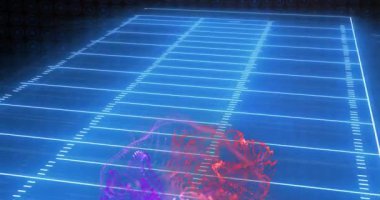 Futbol sahası animasyonu üzerinde veri görselleştirme ve analiz. Analizler, spor, teknoloji, ölçüler, bilgi ve performans