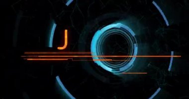 Tehlike uyarısı ve acil eylem gelecekteki dijital arayüz üzerinde metin animasyonu gerektiriyordu. Uyarı, acil durum, teknoloji, acil, siber, yüksek teknoloji