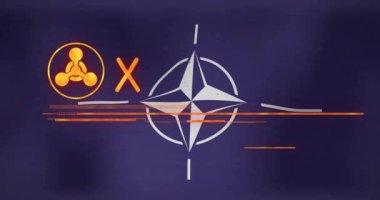 Kırmızı Alarm! Ani hareket koyu mavi arka plan üzerinde animasyon gerektirir. Acil durum, bildirim, uyarı, acil, kritik, yanıp sönen