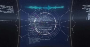 Fütürist dijital arayüzle 6G konsepti ve bilgisayar animasyonu. Teknoloji, yenilik, bağlantı, gelecek, ağ, sanal