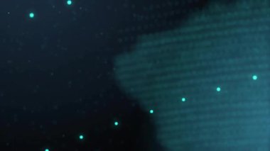 Dijital veri noktalarıyla dönen dünya animasyonu üzerine NEWS metni. 