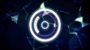 Veri bağlantılarıyla dönen dünya üzerinde gelecekteki dijital arayüz animasyonu. Teknoloji, küresel, ağ, yenilik, iletişim, sanal konsept