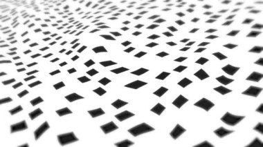 Siyah ve beyaz geometrik şekiller dalga desenleri oluşturur, soyut animasyonlar. Geometri, optik yanılsama, kusursuz, dijital sanat, grafik tasarım, modern