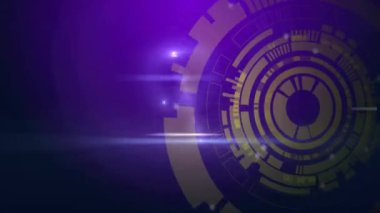 Dönen dairesel elementler ve parlayan ışıklar ile gelecekteki dijital arayüz animasyonu. teknoloji, siber, yüksek teknoloji, tasarım, sanal, hareket grafikleri