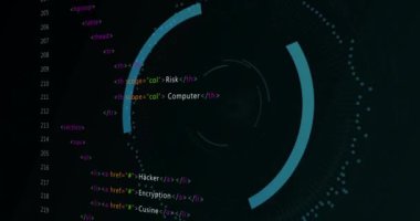 İkili kod ve dijital arayüz üzerinden güvenlik duvarı ve siber güvenlik animasyonu. teknoloji, veri koruması, şifreleme, ağ güvenliği, internet, sistem