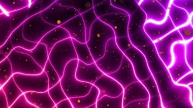 Neon pembe çizgiler, parlayan parçacıklar, soyut animasyon arka planı. fütüristik, dijital, canlı, ışık, enerji, dinamik