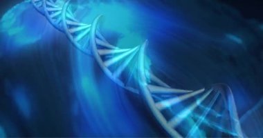 DNA dizisi ve ikili kodlama, bilimsel veri işleme. Biyoteknoloji, genetik, biyoenformatik, moleküler, dijital, araştırma konsepti