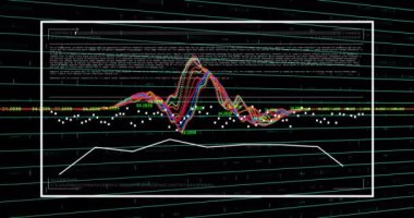 Hisse senedi borsası grafikleri ve metinleri üzerinde finansal veri analizi. Maliye, dalgalanma, ticaret, yatırım, ekonomi, iş