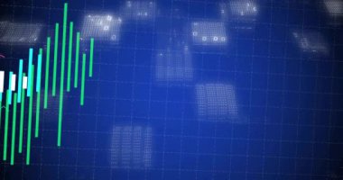 Finansal veriler ve borsa animasyonu dijital dünya haritası üzerinde. Finans, veri görselleştirme, ekonomik, küresel, yatırım, ticaret