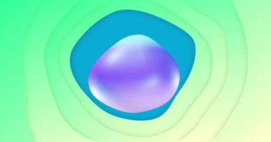 Yeşil, mavi ve mor renkli sıvı şekilli soyut animasyonlar. dijital, modern, renkli, canlı, 3D, dinamik