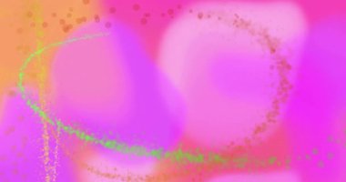 Pembe, mor, yeşil şekilli ve noktalı renkli soyut animasyon. canlı, geometrik, şablon, sanatsal, dijital sanat