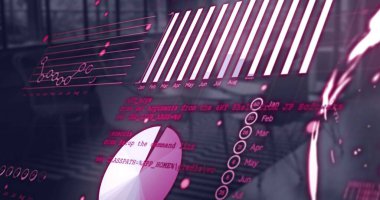 Ofisteki masada finansal veri işleme resmi. Küresel finans, iş, bağlantılar, hesaplama ve veri işleme kavramı dijital olarak oluşturuldu.