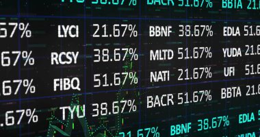 Siyah arkaplan üzerinde veri işleme resmi. küresel iş ve dijital arayüz kavramı dijital olarak oluşturulmuş görüntü.