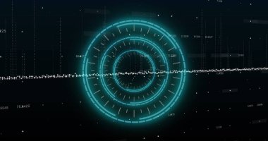 Kapsam taraması ve şebeke üzerinde veri işleme resmi. Küresel iş, finans, hesaplama ve veri işleme kavramı dijital olarak oluşturulmuş görüntü.