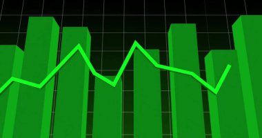 Karanlık arka planda finansal veri işleme resmi. Küresel finans, iş, bağlantılar, hesaplama ve veri işleme kavramı dijital olarak oluşturuldu.