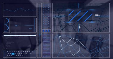Ofisteki masada finansal veri işleme resmi. Küresel finans, iş, bağlantılar, hesaplama ve veri işleme kavramı dijital olarak oluşturuldu.