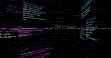 Diyagramlar üzerinden veri işleme animasyonu. Teknoloji, iş ve dijital arayüz kavramı, dijital olarak üretilen video.