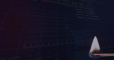 Diyagramlar ve veri işleme üzerinden eşleşmenin animasyonu. Teknoloji ve dijital arayüz kavramı, dijital olarak oluşturulmuş video.