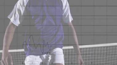 Finansal veri tabanlı spor forması giyen bir sporcu. Finans, atletik