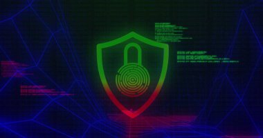 Yeşil ızgara ve parçacıkların yeşil verileri kahverengi ekranda işlerken DNA sarmalı oluşturması. Küresel bilim veri işleme ve dijital arayüz konsepti dijital olarak oluşturulmuş görüntü.