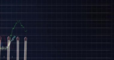 Edebiyat üzerine finansal veri işleme animasyonu. Küresel finans, işletme, bağlantılar, hesaplama ve veri işleme kavramı, dijital olarak oluşturulmuş video.