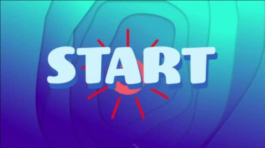 Soyut mavi ve yeşil gradyan arkaplan üzerinde Başlat metin animasyonu. hareket, teknoloji, yaratıcı, sanatsal, dinamik, canlı