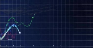 Borsa eğilimleri ve şebeke arka planında veri analizi. Finans, dijital, istatistik, ekonomi, finans, iş