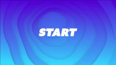 Katmanlı şekilli mavi ve mor gradyan arkaplan üzerinde Başlat metni animasyonu. hareket, tasarım, dijital, soyut, renkli, duvar kağıdı