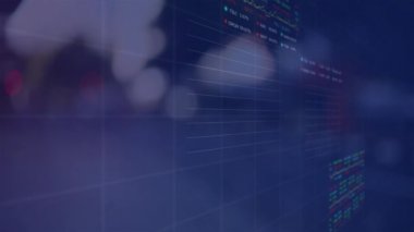 Finansal veriler ve borsa çizelgeleri bulanık arka planda animasyon oluşturuyor. Finans, hisse senedi, ticaret, ekonomi, yatırım, analitik
