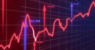 Finansal veriler ve borsa eğilimleri değişen grafik ve grafiklerle canlanıyor. Finans, yatırım, ekonomi, ticaret, analitik, büyüme