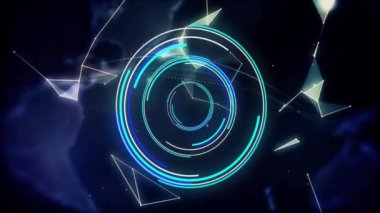 El ele tutuşmak, veri hatlarıyla gelecekteki holografik dünya animasyonunu sunan kişi. Teknoloji, yenilik, hologram, dijital, sanal, sunum