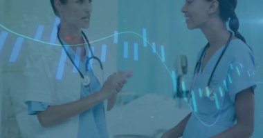 Hastanedeki sağlık uzmanları üzerinde tıbbi veri analizi. technology, digital, hemşireler, doktorlar, innovation, research