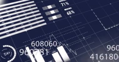 Finansal veriler ve tablolar dünya haritası ve sayısal figürler üzerinde. Maliye, ekonomi, istatistik, küresel, analiz, büyüme