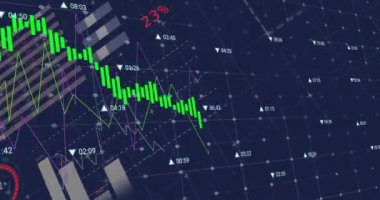 Dünya haritası ve grafikleri üzerinde finansal veriler ve borsa analizleri. Maliye, küresel, ekonomi, istatistik