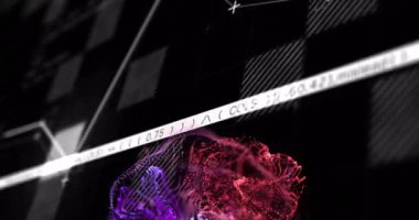 Soyut veri görselleştirme ve renkli parçacık bulutu üzerinde grafik animasyonu. analitik, dijital, teknoloji, yenilik, fütüristik, hareket