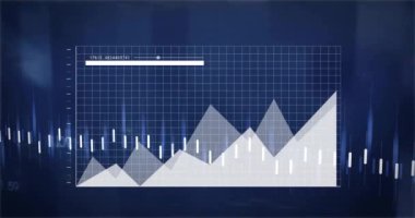 Mavi şebeke üzerinde dalgalanan veri ve ses dalgası animasyonuna sahip grafikler. analitik, ses dalgası, teknoloji, dijital, eğilim, dalga formu